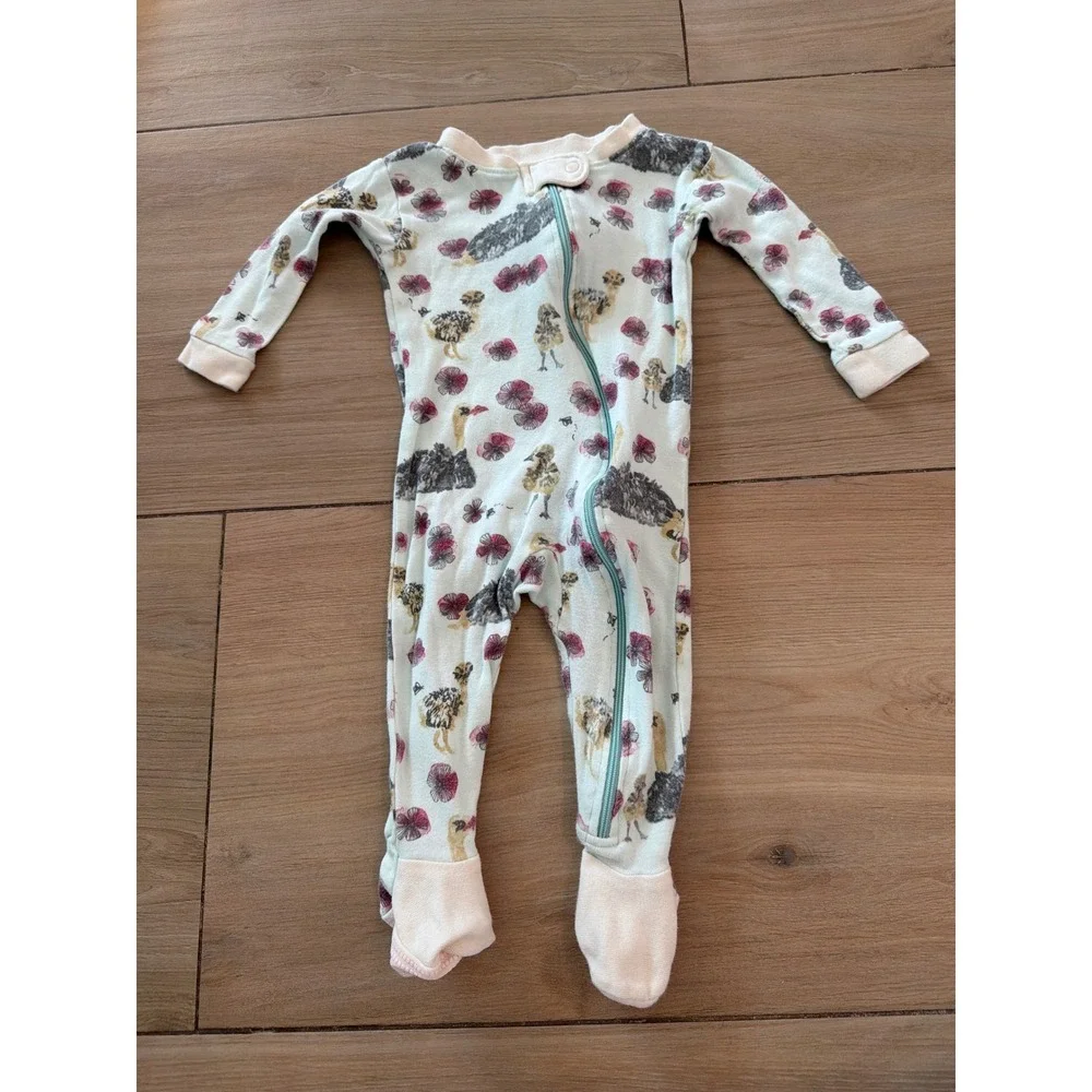 Burt's Bees Baby 3-6M Organic Cotton Footed Pajamas Set 3 Pack Dinosaur Floral